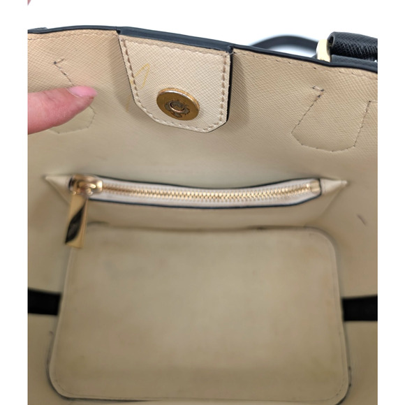 Michael Kors Greenwich Saffiano Pebbled Leather Top Handle Tote Handbag Back - Picture 6 of 14